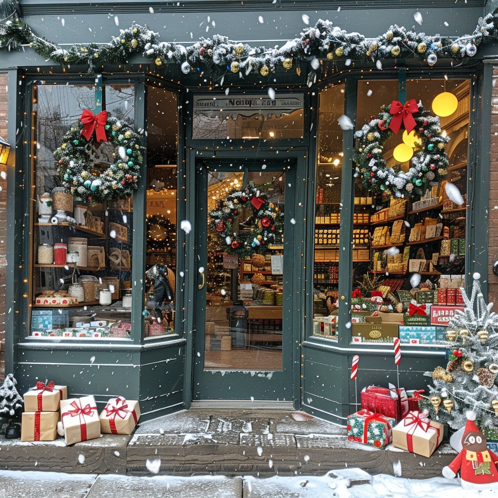 Sunday Store Free Festive Storefront Display Image - Holiday, Storefront, Snow ...