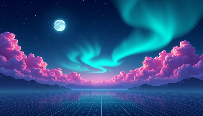 Free Digital Aurora Dream Image - Aurora, Synthwave, Vaporwave ...