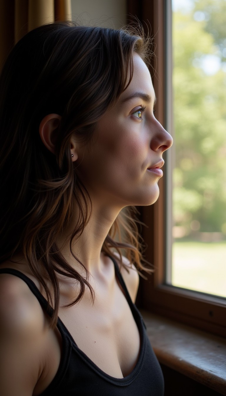 Free Sunlit Thoughtful Gaze Image - Portrait, Profile, Contemplative ...