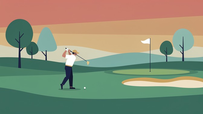 Free Sunset Golf Scene Image - Golf, Golfer, Illustration | Download at ...