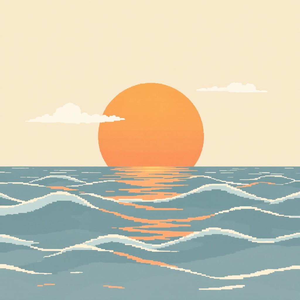 Free Peaceful Pixel Sunset Image - Sunset, Pixel, Ocean | Download at ...