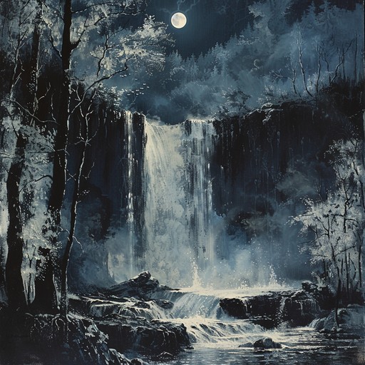 Waterfall Ripple Reference Night Download Enchanted Night Waterfall Image - Waterfall, Night, Glowing ...