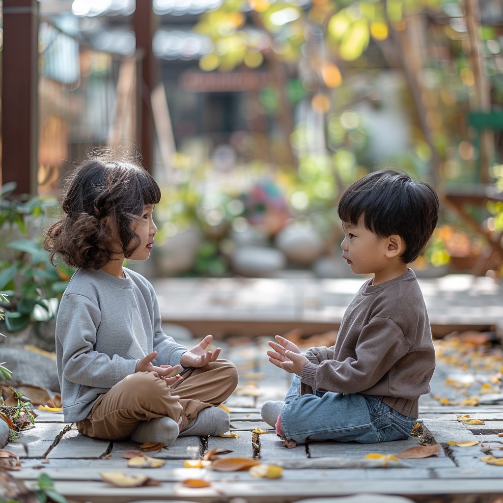Free Kids Outdoor Chat Image - Children, Garden, Conversation ...