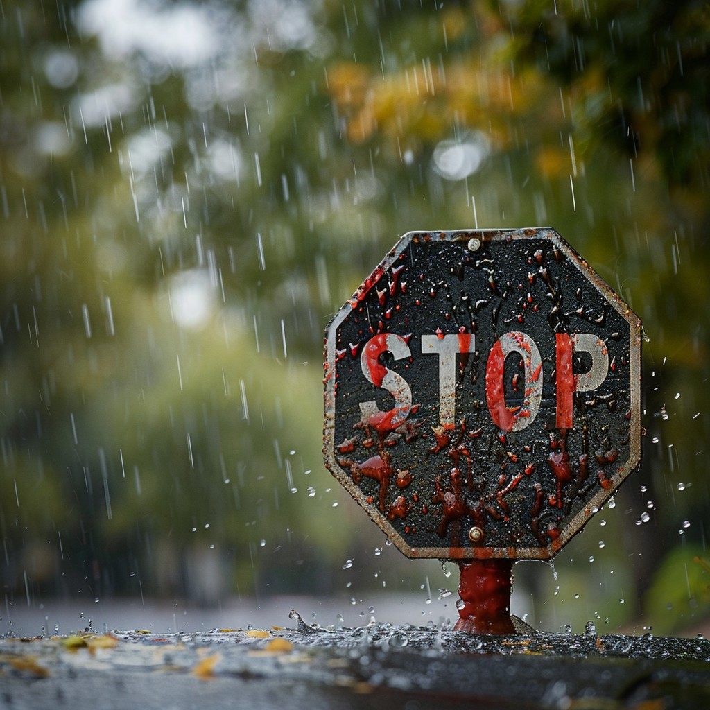 Just Stopped Raining Free Rainy Stop Sign Photo - Rain, Stop, Sign | Download at StockCake
