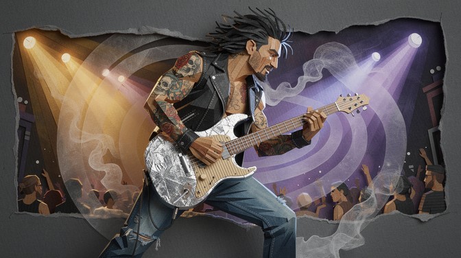 Paper Rising Edge Band Free Paper Rock Guitarist Image - Guitarist, Musician, Papercraft ...