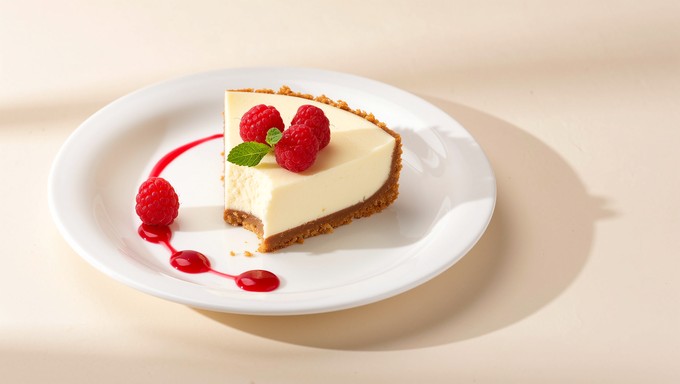 Plated Style Raspberry Cheesecake Free Floating Cheesecake Layers Image - Cheesecake, Minimal, Floating ...