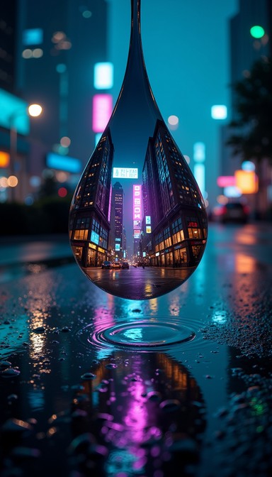 Perfect Inverted Raindrop Free Liquid Urban Lens Image | Download at StockCake
