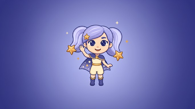 Download Starry Chibi Mascot Image - Mascot, Chibi, Star | StockCake