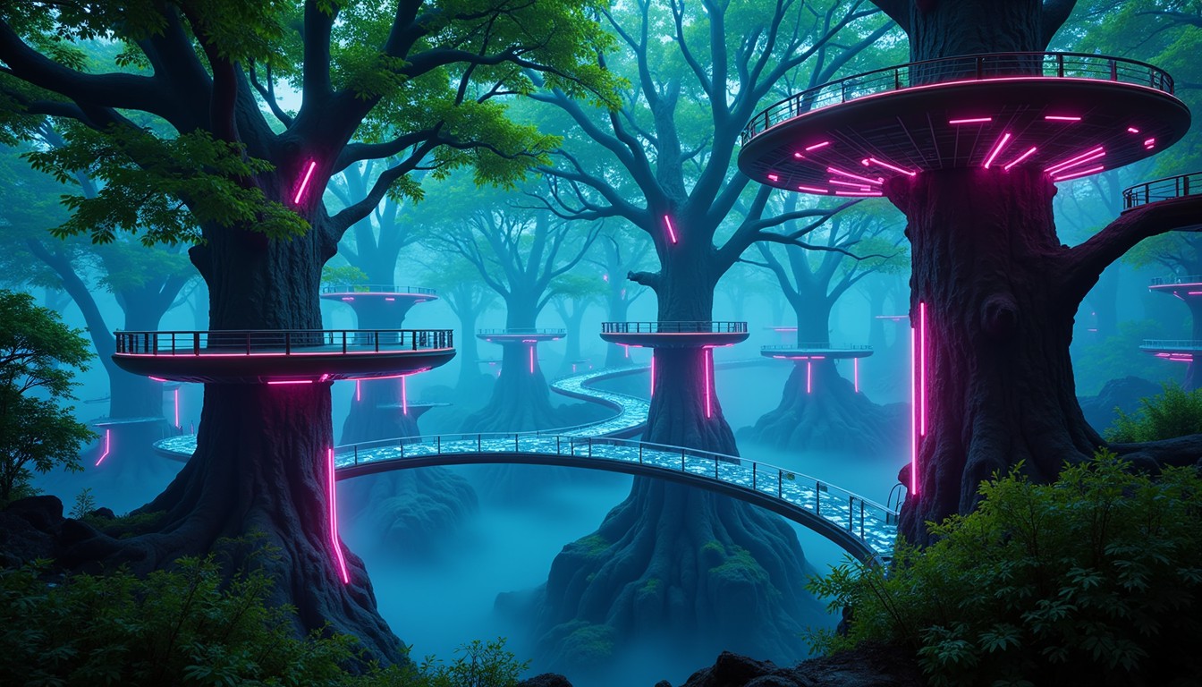 Download Neon Forest Haven Image - Cyberpunk, Bioluminescent, Neon ...