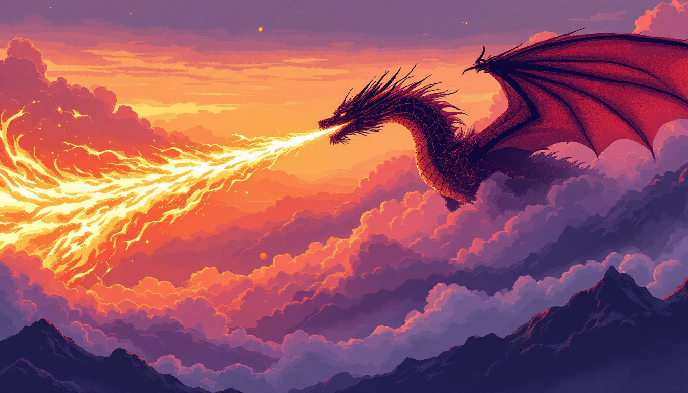 Free Dragon Breathing Fire Image - Dragon, Fire, Pixel | Download at ...