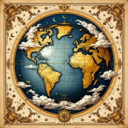 Earth Renaissance Style Free Renaissance Earth Portrait Image - Cartography, Renaissance, Globe ...