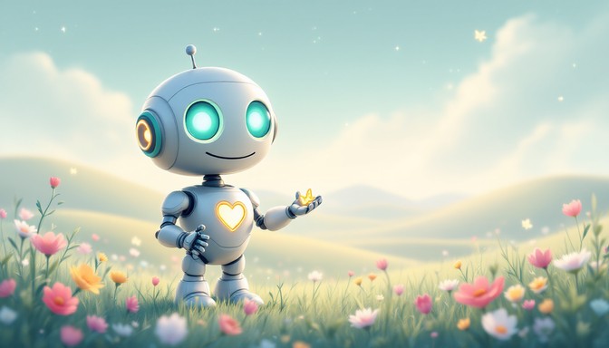 Free Friendly Robot Meadow Image - Robot, Illustration, Children ...