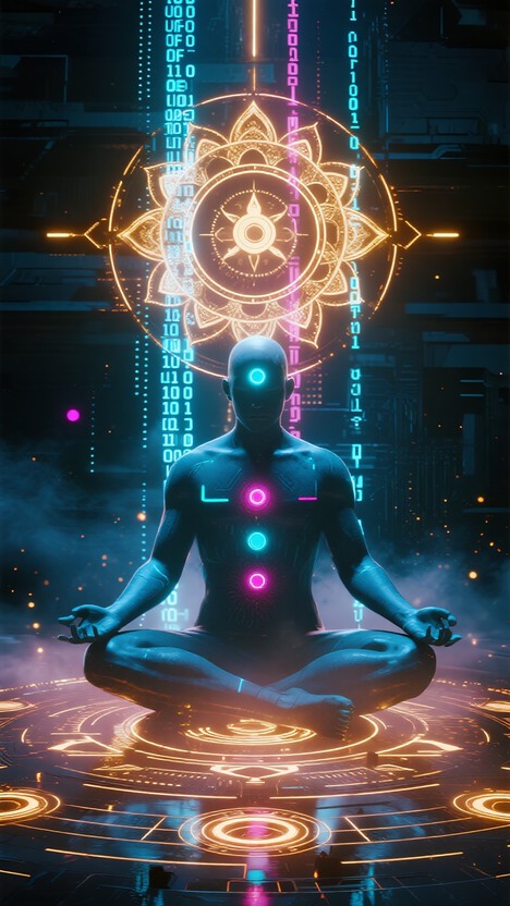 Free Cyber Chakra Enlightenment Image - Meditation, Chakra, Cyberpunk ...
