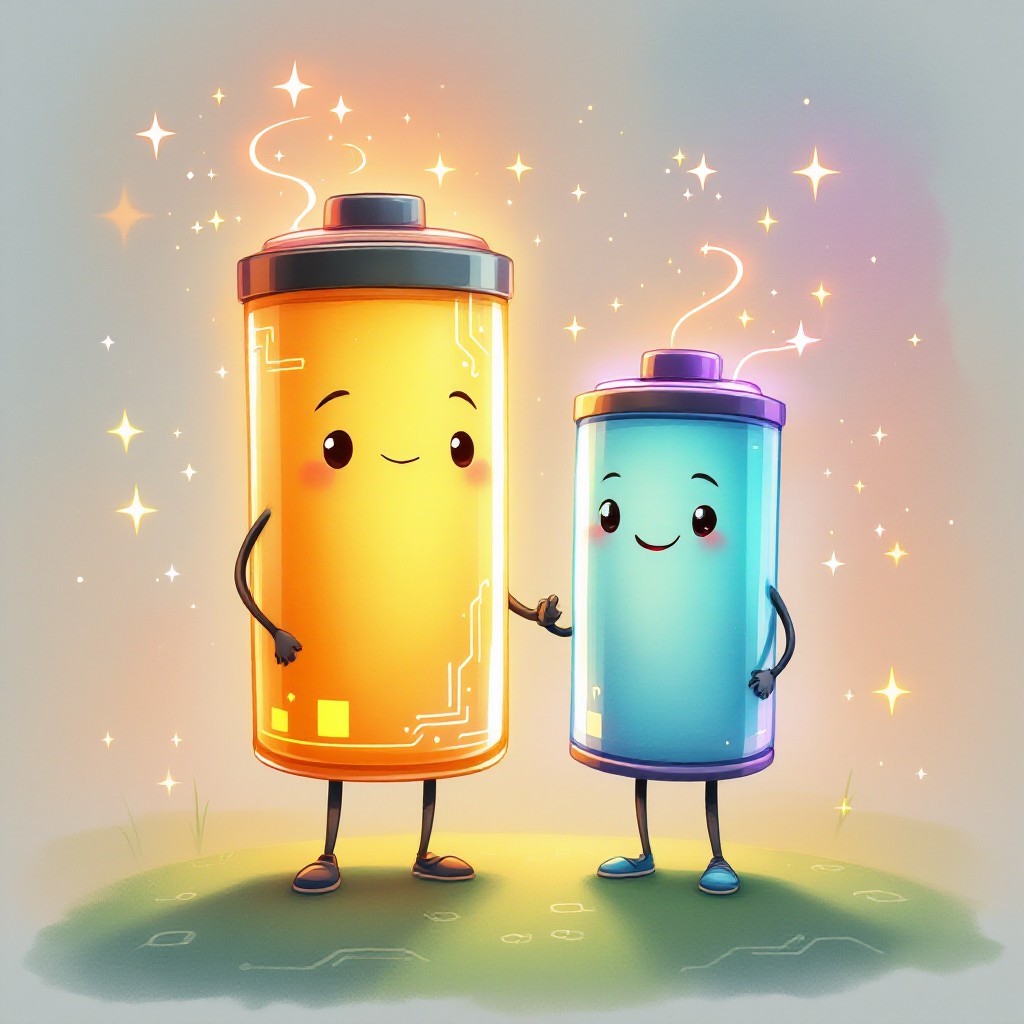 Free Battery Friends Unite Photo - Battery, Batteries, Cartoon ...
