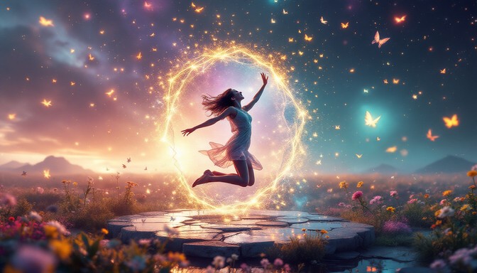 Free Joy Creates Magic Image - Woman, Jumping, Magic | Download at ...
