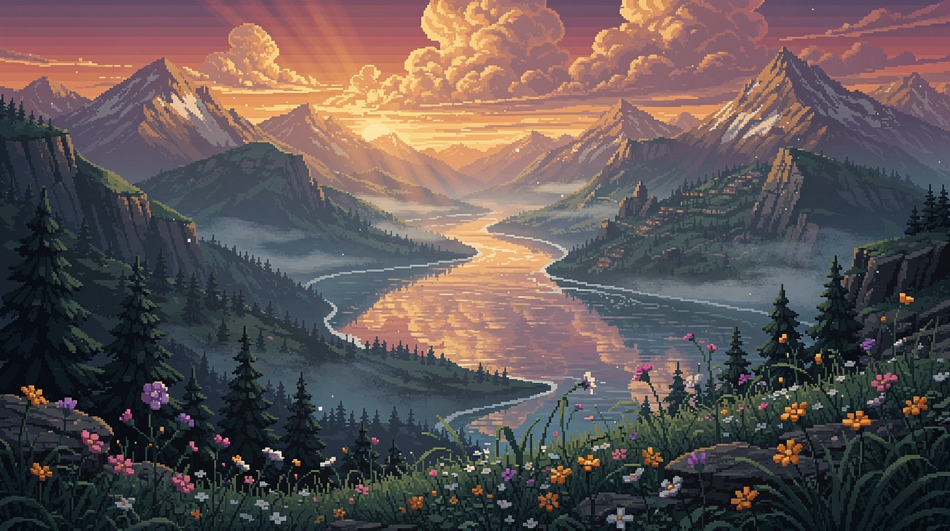 Free Mountain Valley Sunset Image - Landscape, Mountains, Valley ...