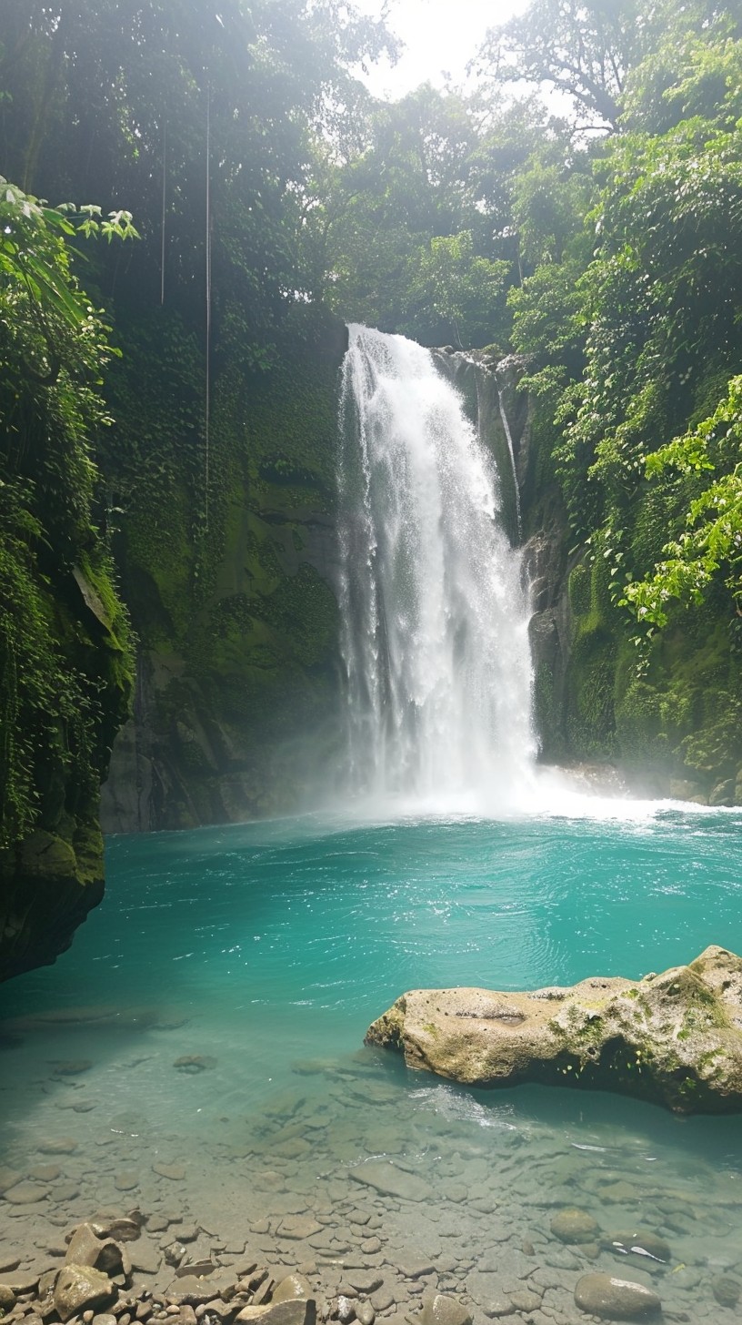 Free Serene Waterfall Escape Photo - Waterfall, Turquoise, Greenery ...