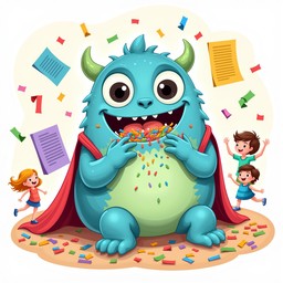 Monster Open Paper Free Paper Monster Magic Image - Monster, Recycling, Confetti ...