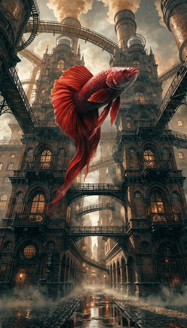 Free Flying Red Betta Image - Steampunk, Betta, Fish | Download at ...