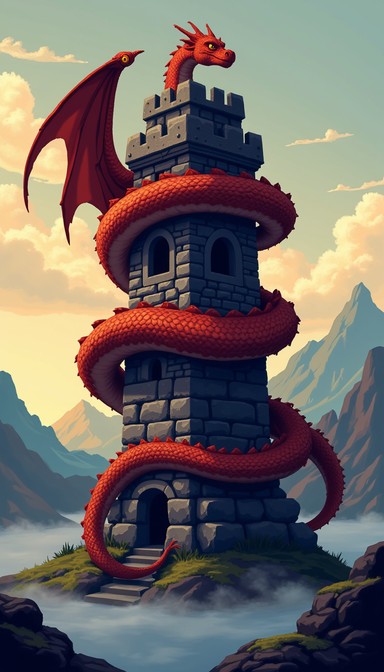Pixels Graphics Watchtower Free Crimson Tower Sentinel Image - Dragon, Tower, Fantasy | Download ...
