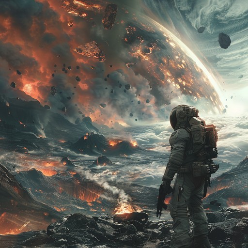 Free Apocalyptic Space Scene Image - Astronaut, Apocalypse, Meteors ...