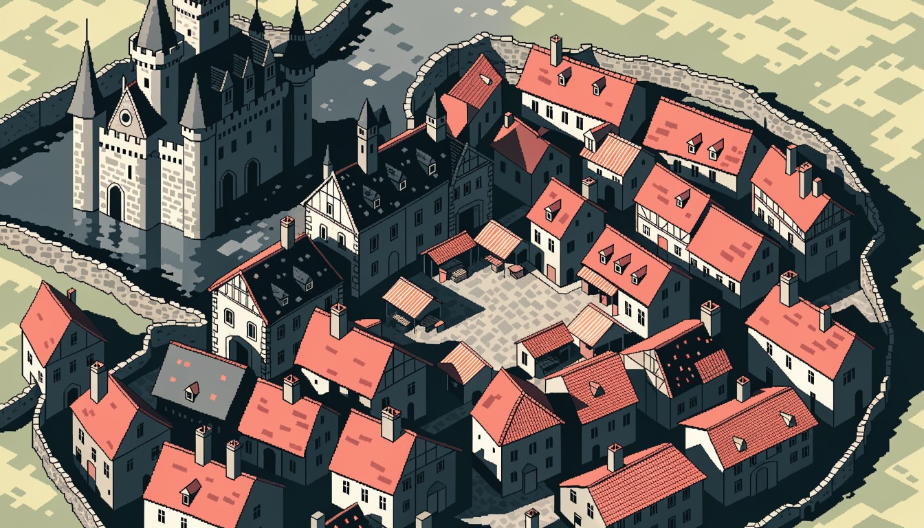 Free Medieval Town Overhead Image - Medieval, Pixel, Castle | Download ...