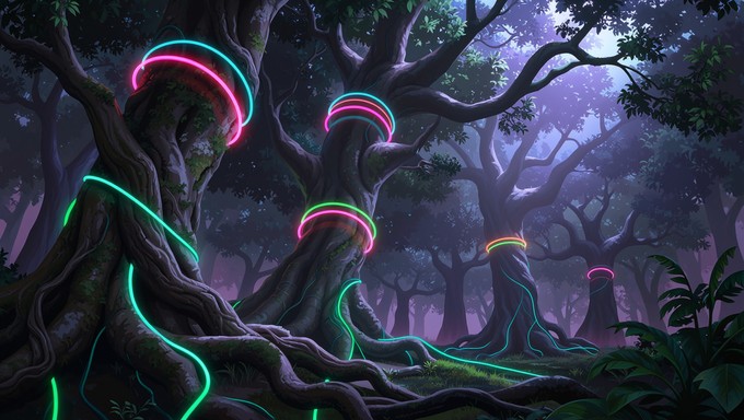 Free Neon Forest Fusion Image - Cyberpunk, Forest, Neon | Download at ...