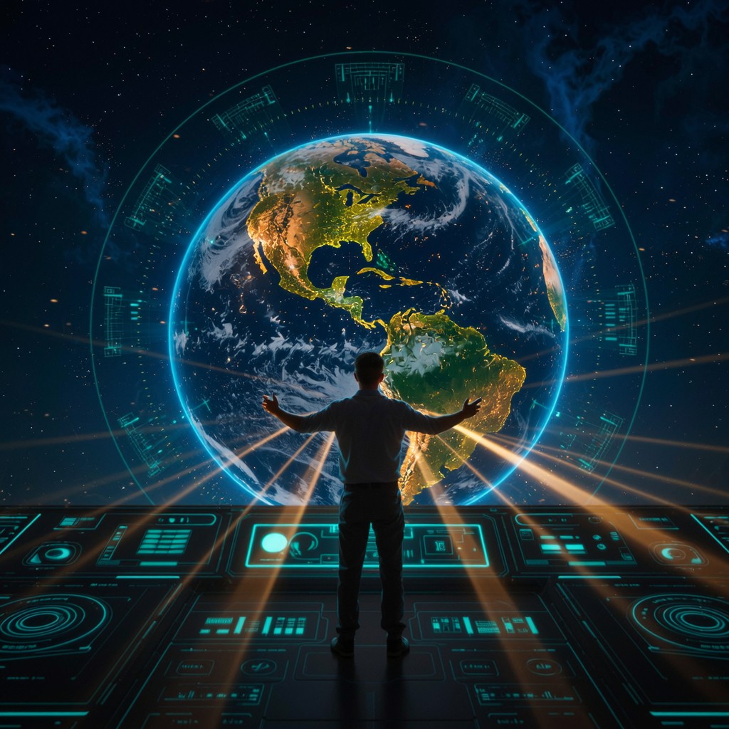 Free World at Fingertips Photo - Technology, Control, Earth | Download ...