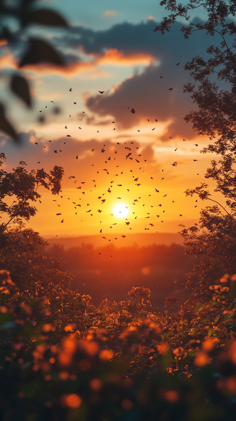 Nature Spring Sunset Free Sunset Amid Nature Image - Sunset, Nature, Birds | Download at ...