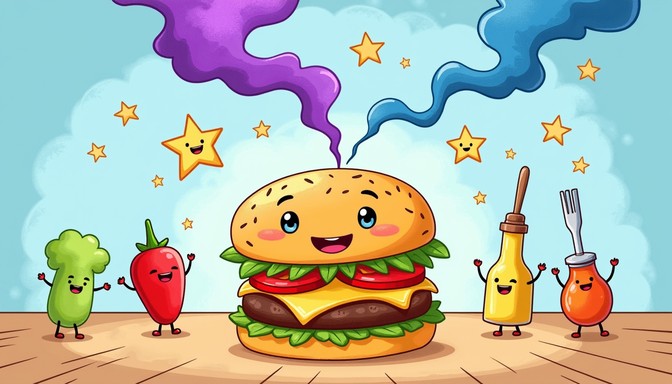Free Cheerful Food Gathering Image - Illustration, Food, Cartoon ...