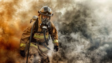 Free Heroic Firefighter Stance Image - Firefighter, Bravery, Smoke ...