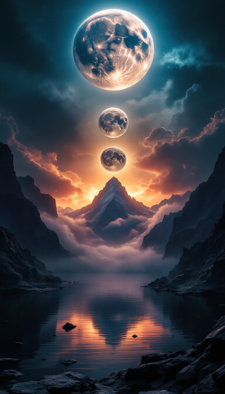 Free Triple Moon Alignment Image - Fantasy, Moons, Celestial | Download ...