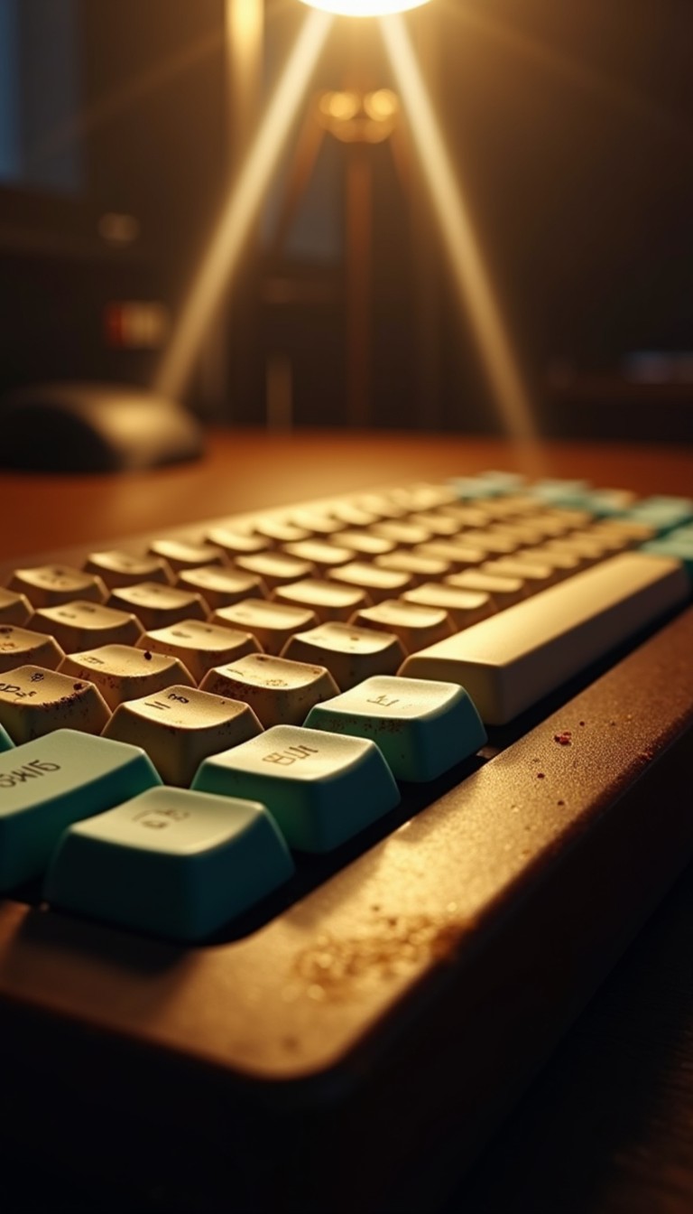 Retro Keyboard Background Free Illuminated Vintage Keyboard Image - Keyboard, Mechanical, Teal ...
