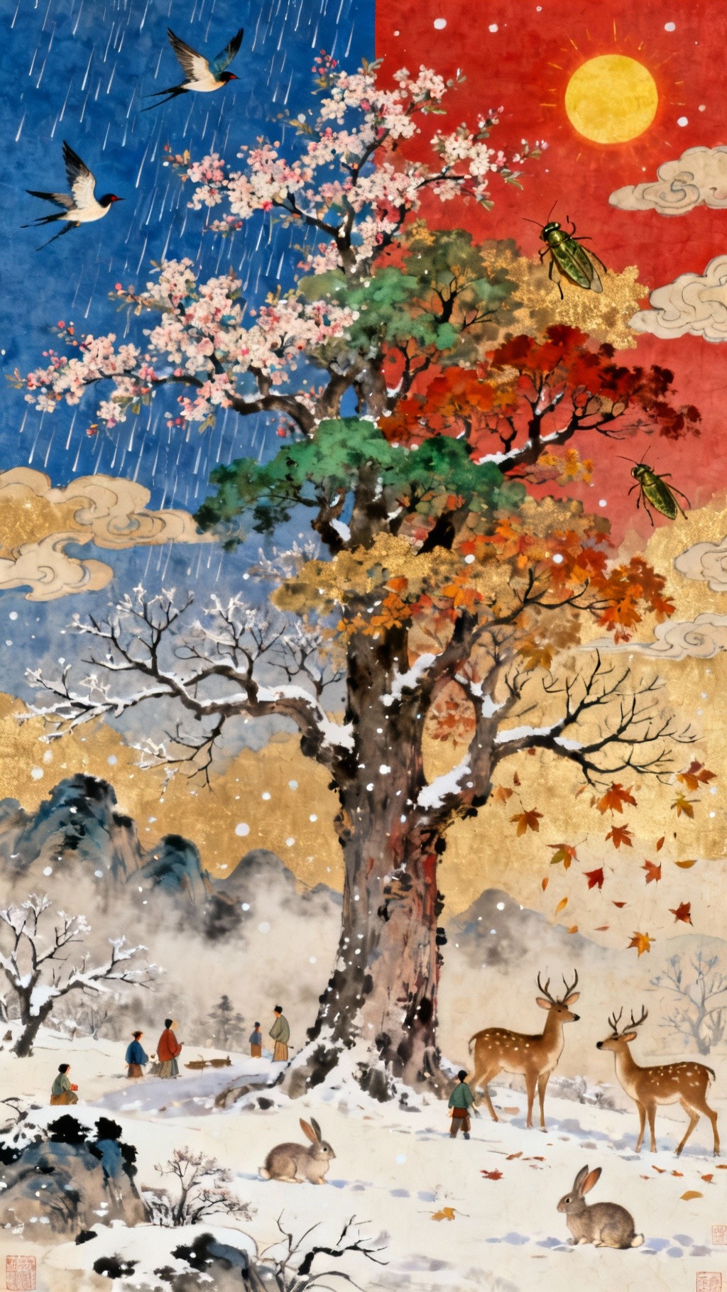 Free Four Seasons Tree Image - Tree, Seasons, Spring | Download at ...