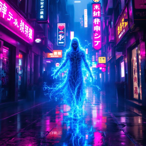 Download Electric Blue Phantom Image - Ghost, Cyberpunk, Neon