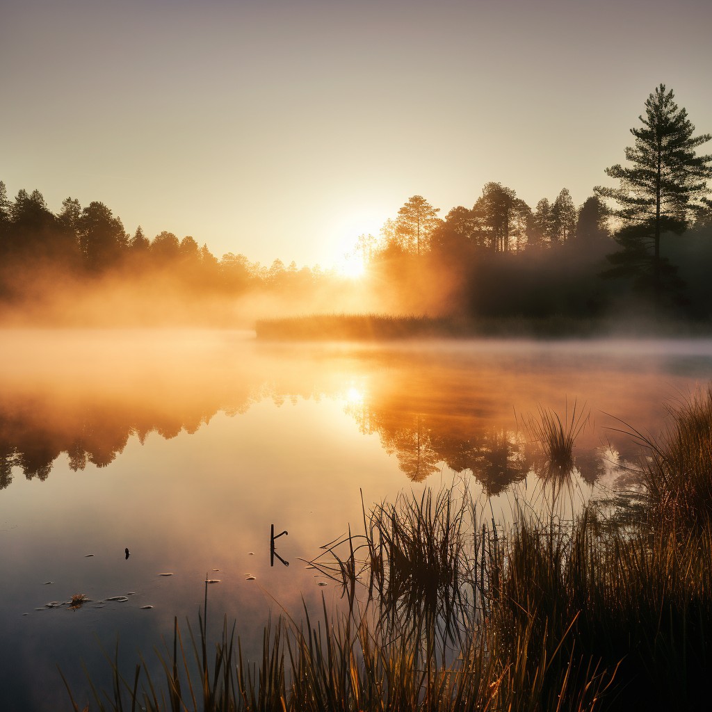 Free Misty Sunrise Scene Image - Sunrise, Mist, Lake | Download at ...