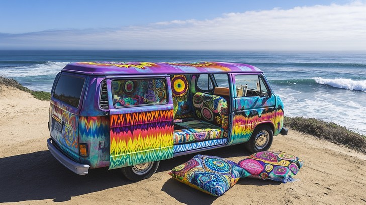 Free Colorful Hippie Van Image | Download at StockCake