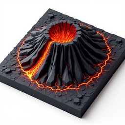 Volcano Geometric Free Geometric Volcano Glows Image - Volcano, Geometric, Minimal ...