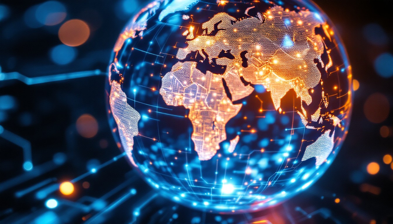 Free Illuminated Tech Globe Image - Global, Technology, Digital ...