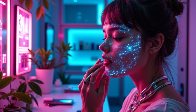 High Tech Makeup Free Futuristic Beauty Innovation Image - Cyberpunk, Beauty, Cosmetics ...