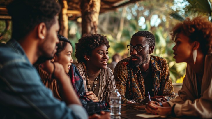 Free Friends Enjoying Conversation Image | Download at StockCake