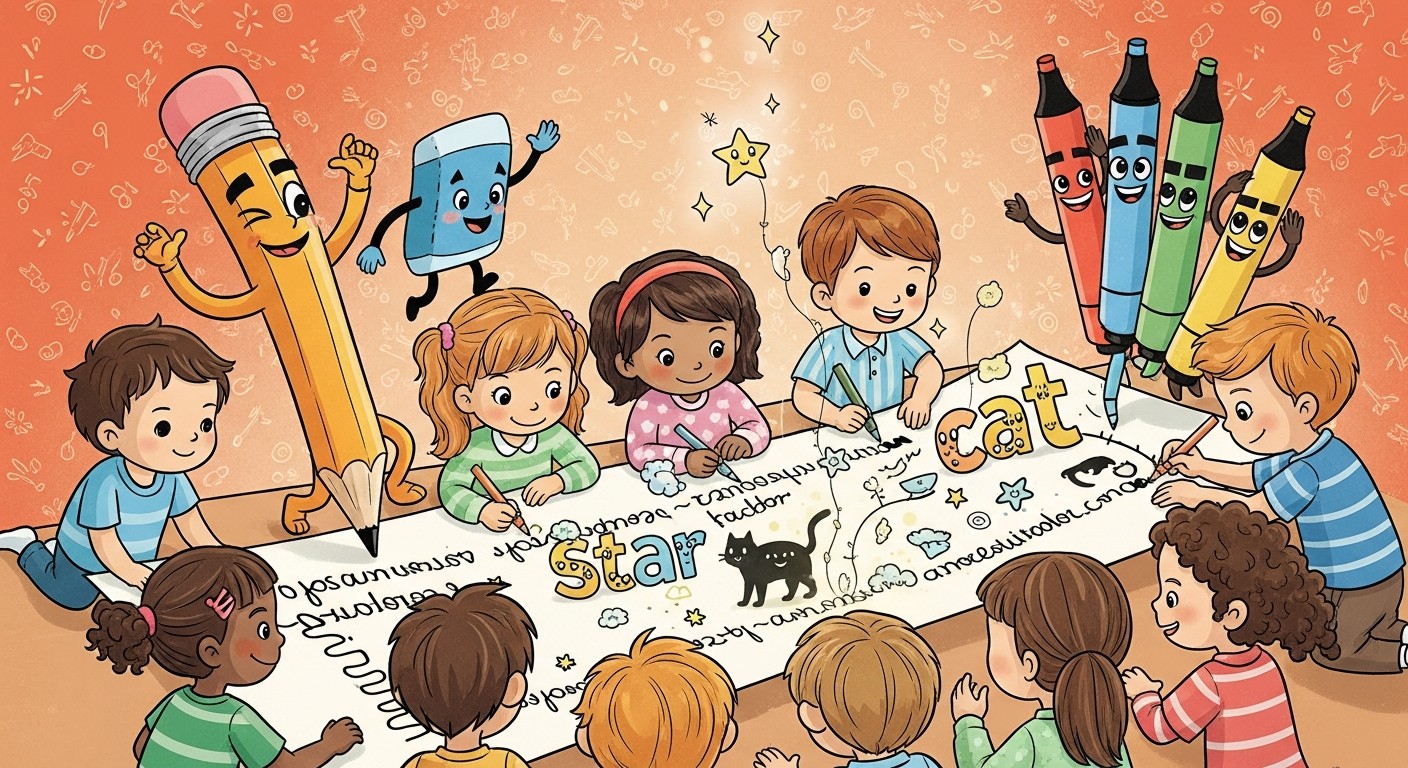 Writing Magic Image Free Children Writing Magic Image - Children, Illustration, Writing ...