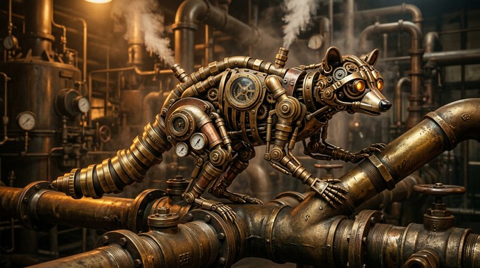 Copper Racoon Free Steampunk Mechanical Raccoon Image - Steampunk, Mechanical ...