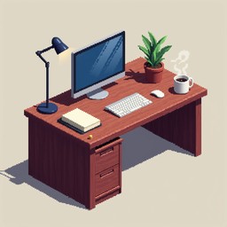 Free Pixel Perfect Workspace Image - Isometric, Pixel, Desk | Download ...