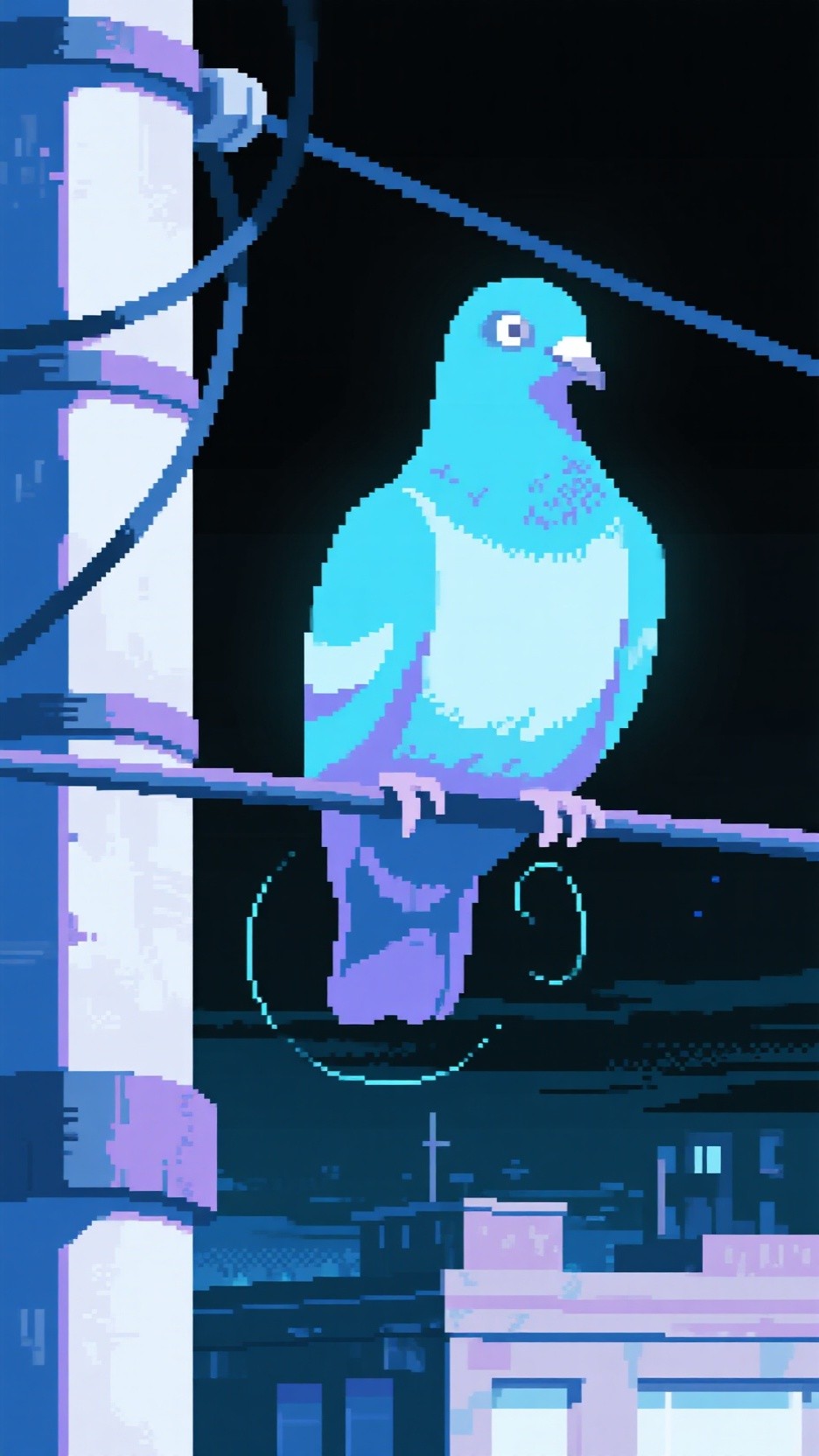 Free Luminous Pixel Pigeon Image - Pigeon, Pixel, Cyan | Download at ...