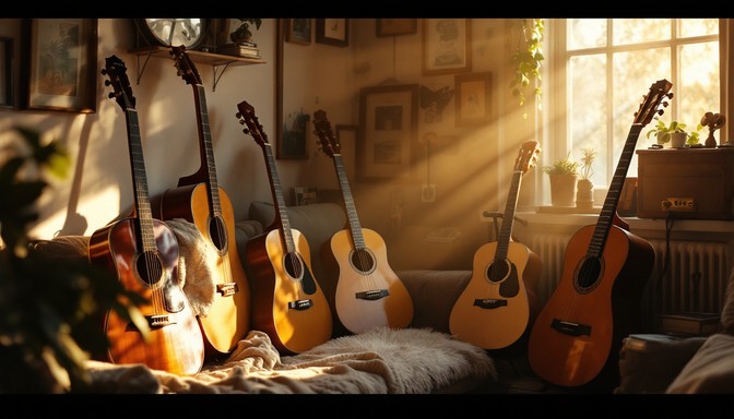 Sunlight On Instruments Free Sunlit Guitar Collection Image | Download at StockCake