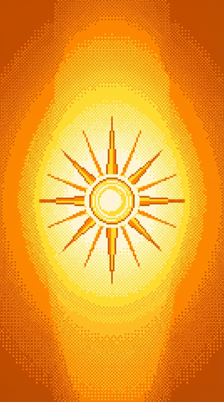 Free Golden Pixel Sunrise Image - Sun, Pixel, Minimalist | Download at ...