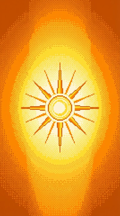 Free Golden Pixel Sunrise Image - Sun, Pixel, Minimalist | Download at ...