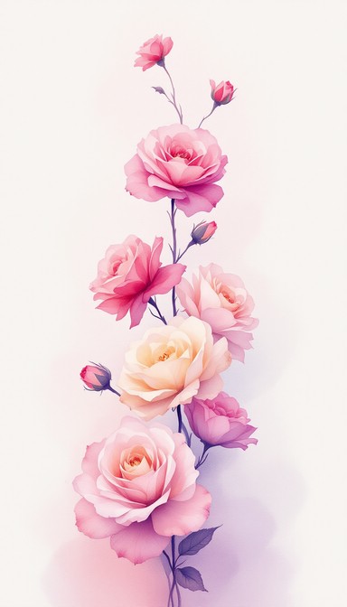 Free Blooming Watercolor Roses Photo - Watercolor, Roses, Flowers ...