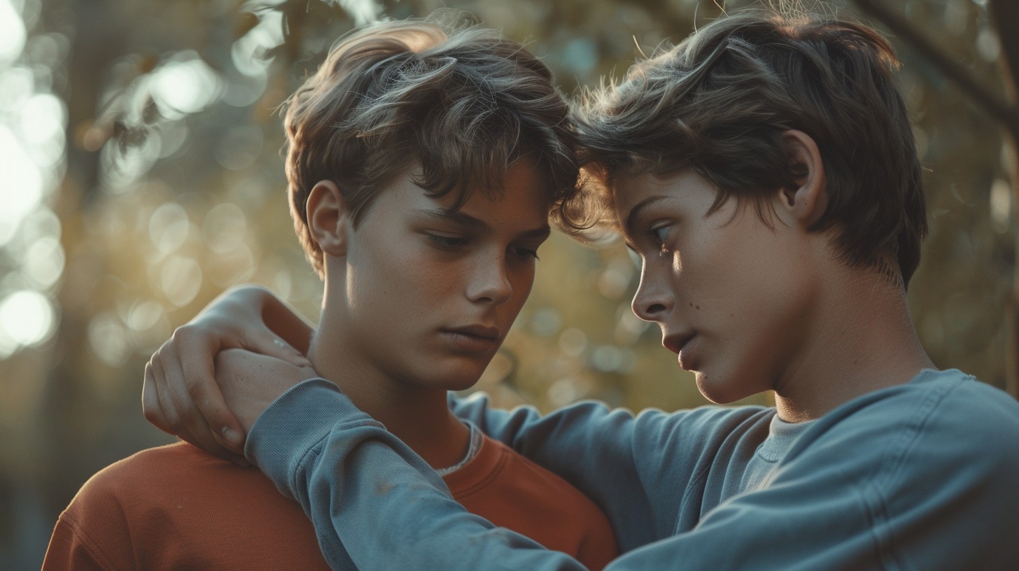 Free Brotherly Tender Moment Image - Brothers, Connection, Nature ...